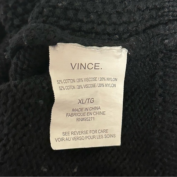Vince Black Knit Sweater with Diagonal Zipper - Picture 4 of 6